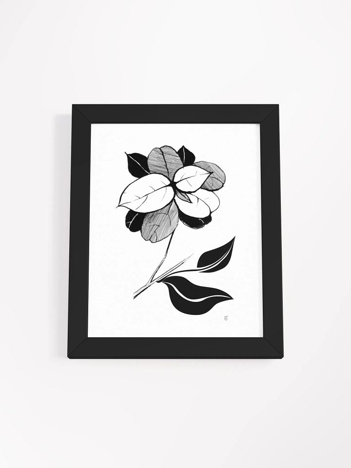 Monochrome Blossom Framed Poster - Stylish Leaves product image (3)