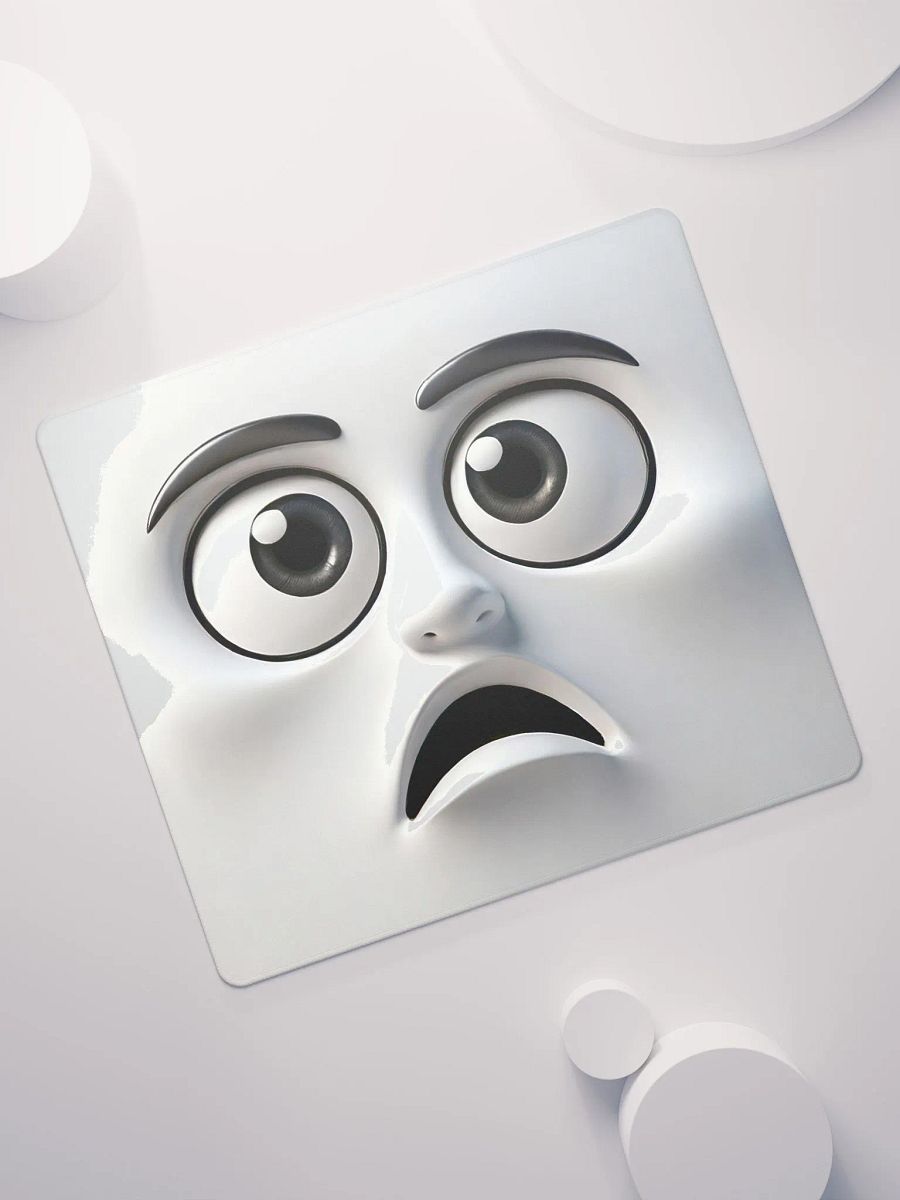 Whimsical Surprise Face Premium Mouse Pad: Infuse Your Workspace with Fun! product image (7)