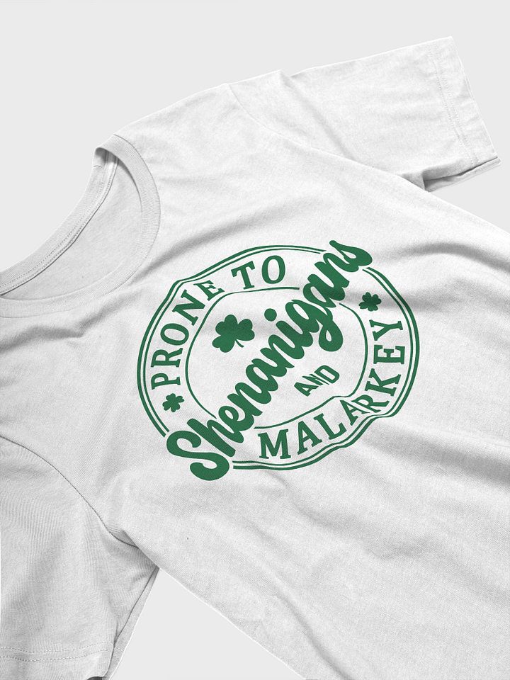 Prone To Shenanigans And Malarky ☘️ Supersoft T-shirt with Vintage-Feel Print product image (2)