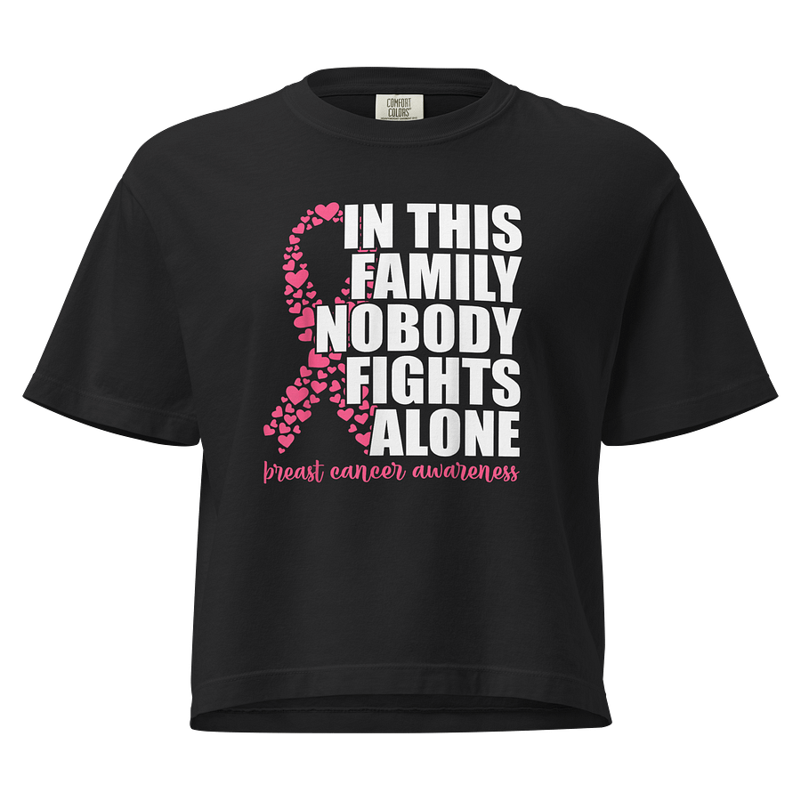 Nobody Fights Alone Boxy – Breast Cancer Awareness Heavyweight Boxy T-Shirt product image (1)