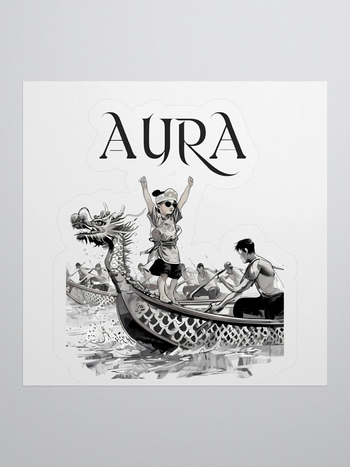 Mystical Dragon Boat Race | Aura Art Print Sticker product image (1)