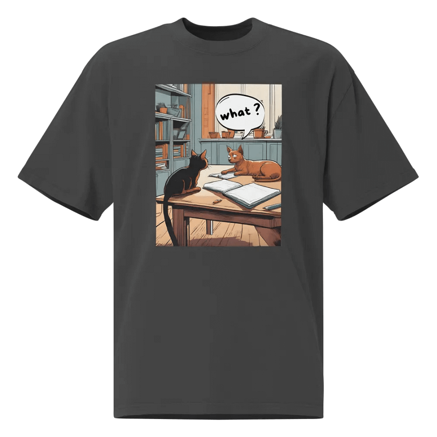 Cat Study Session Premium Oversized Faded T-Shirt product image (1)