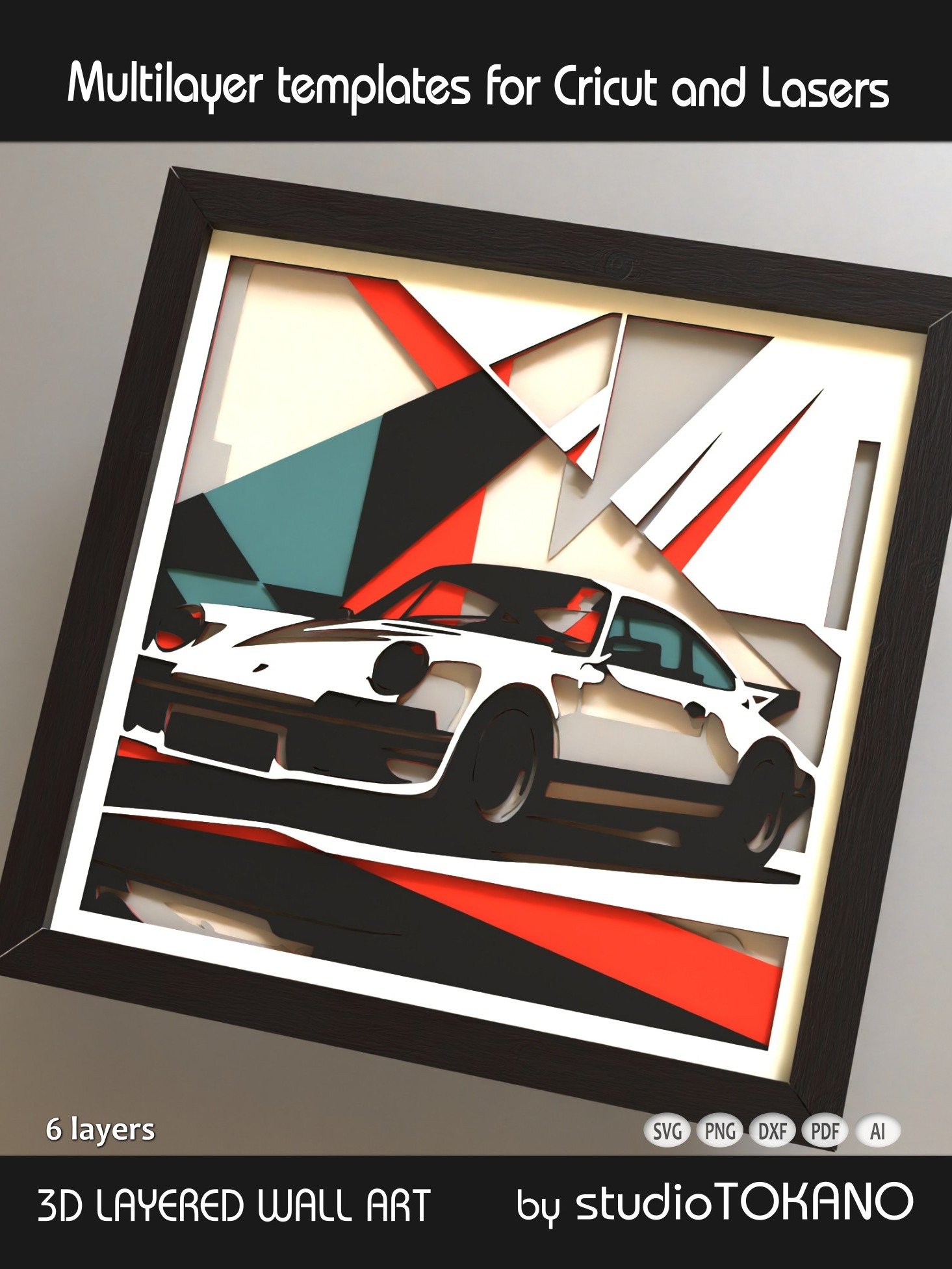 Porsche Shadow Box SVG product image (2)