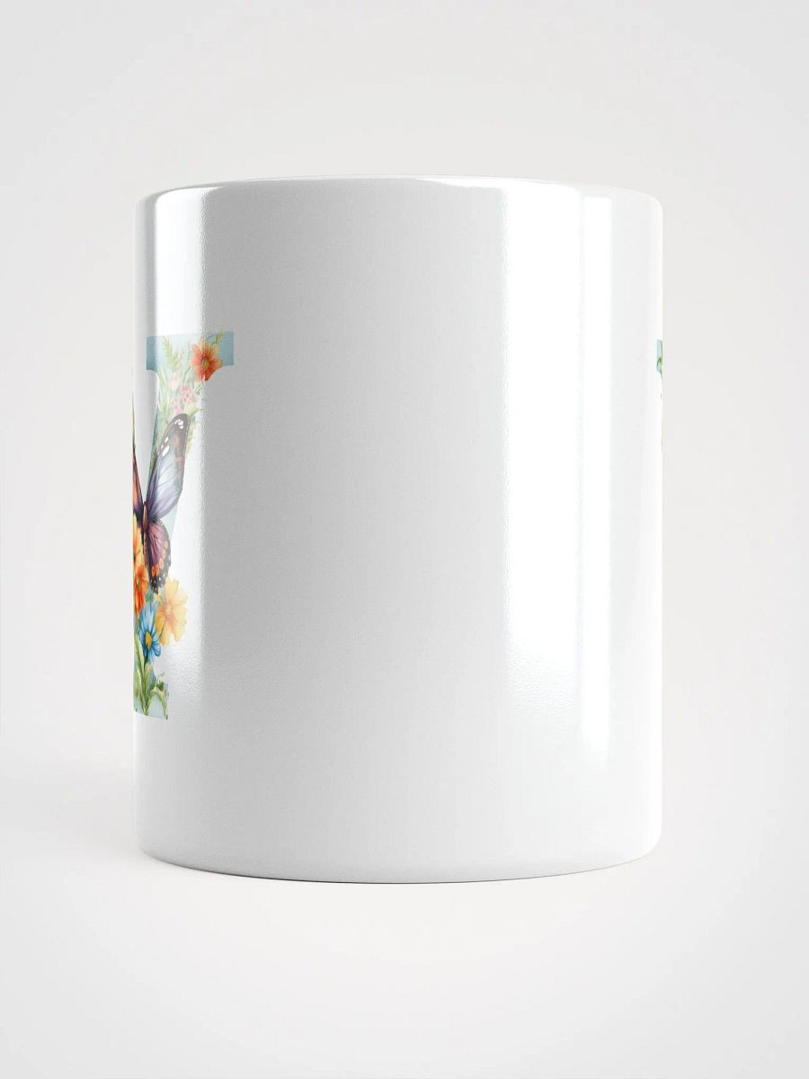 Letter Y Monogram Floral Fantasy White Glossy Mug product image (13)
