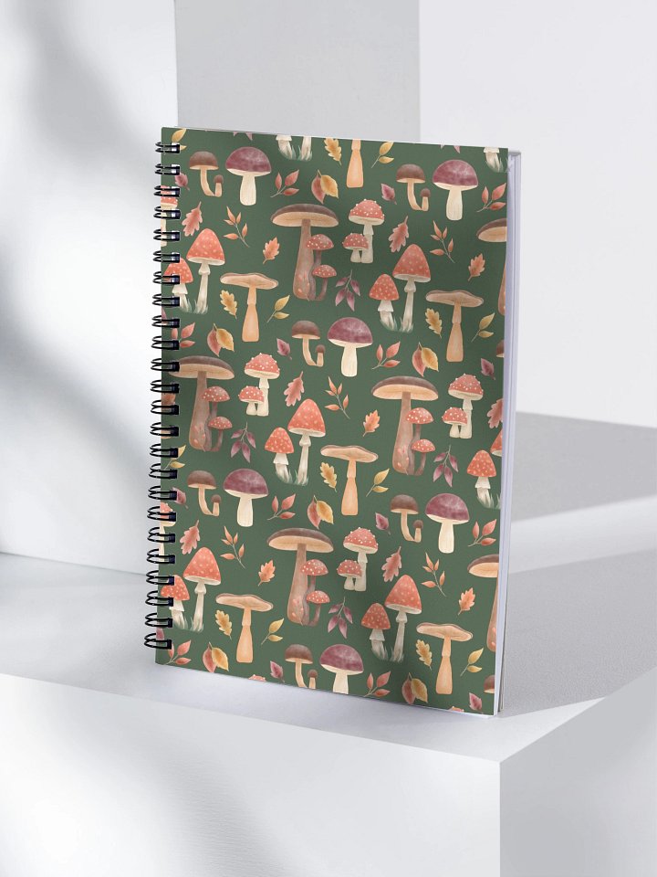 Spiral notebook the mushroom haven. Autumn cottagecore mushroom design product image (1)