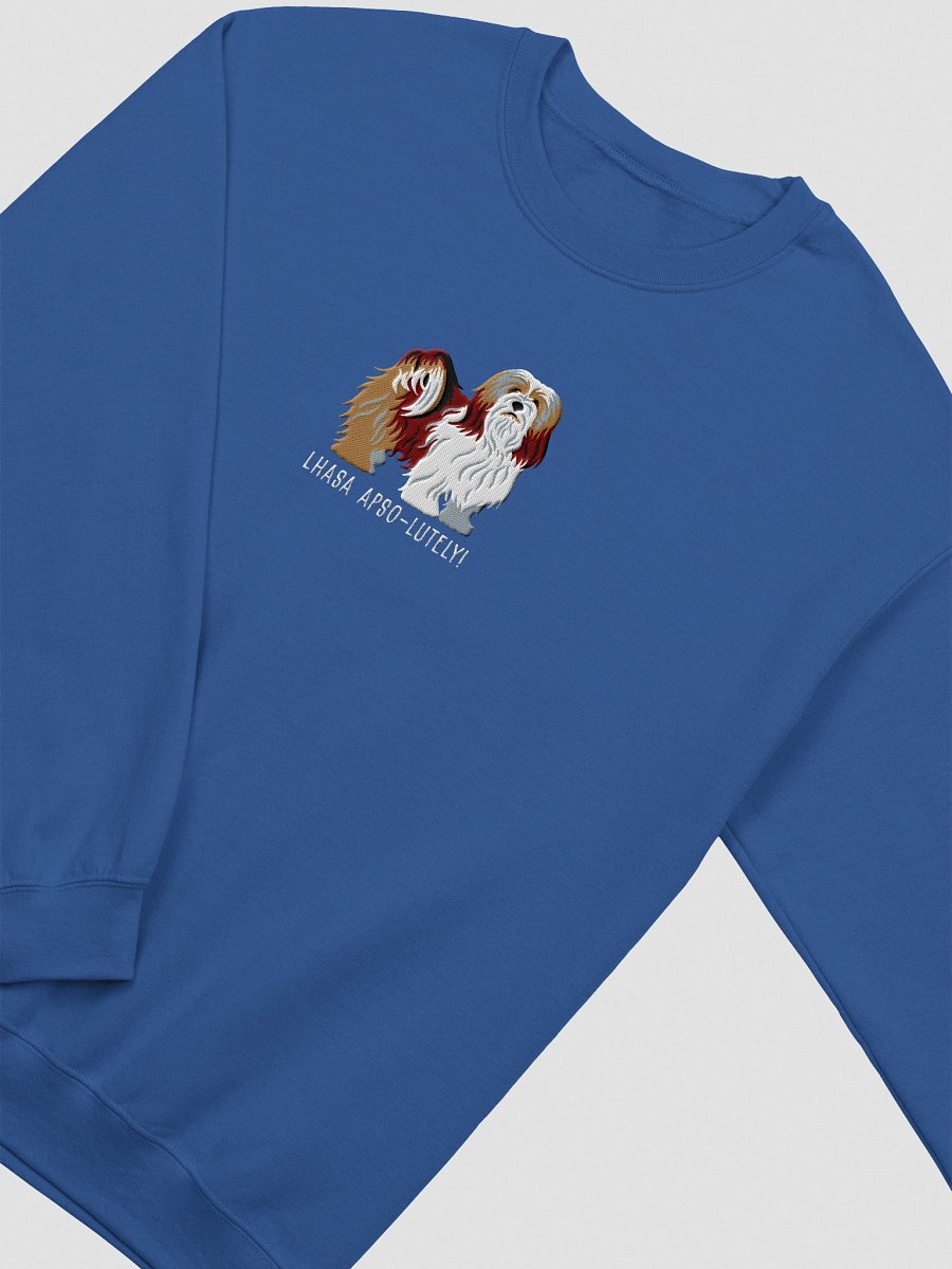 Lhasa Apso-lutely Sweatshirt (Embroidered) of a Lhasa Apso(Brown) product image (9)