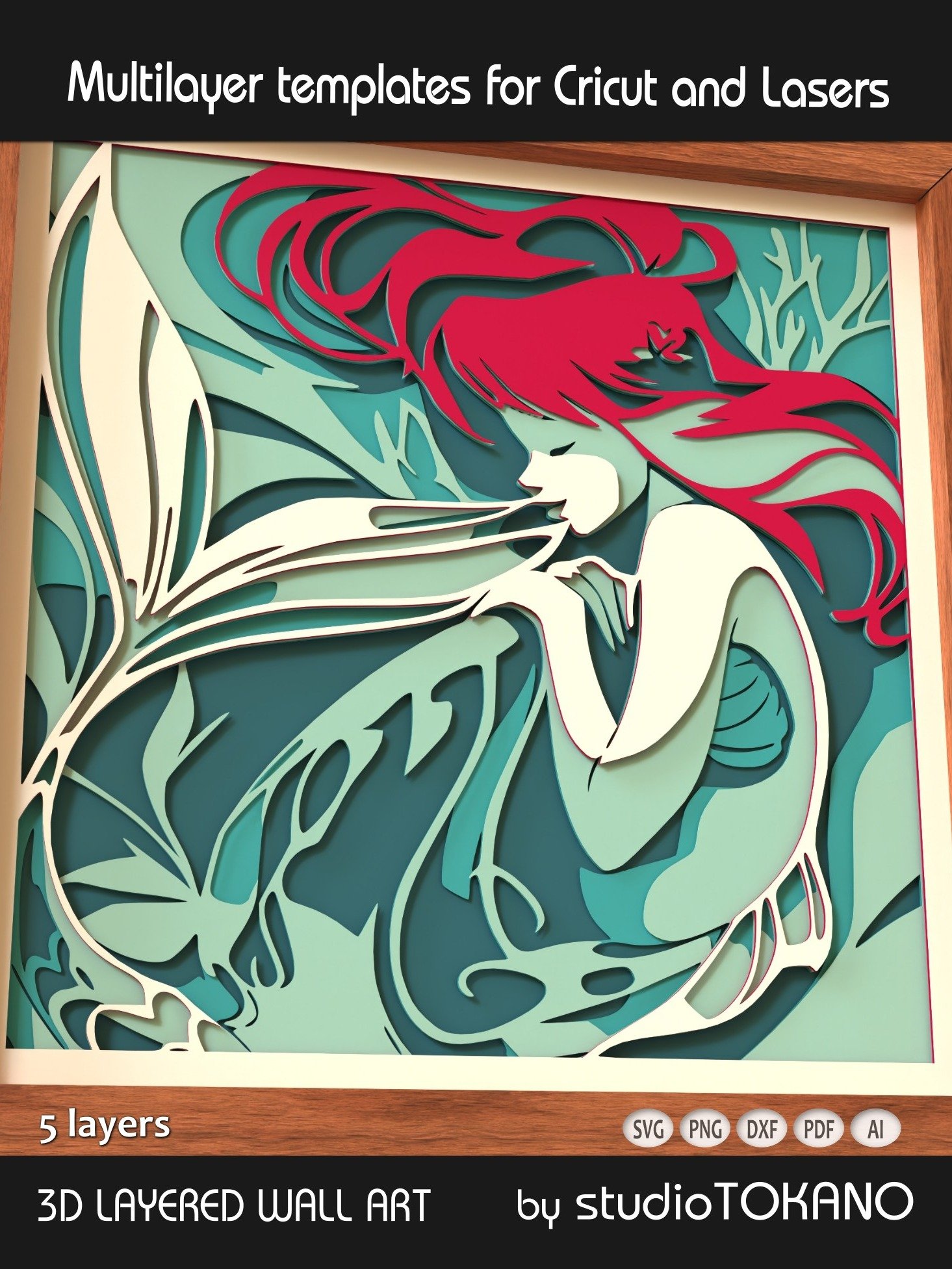 Little Mermaid Layered Cut File product image (6)