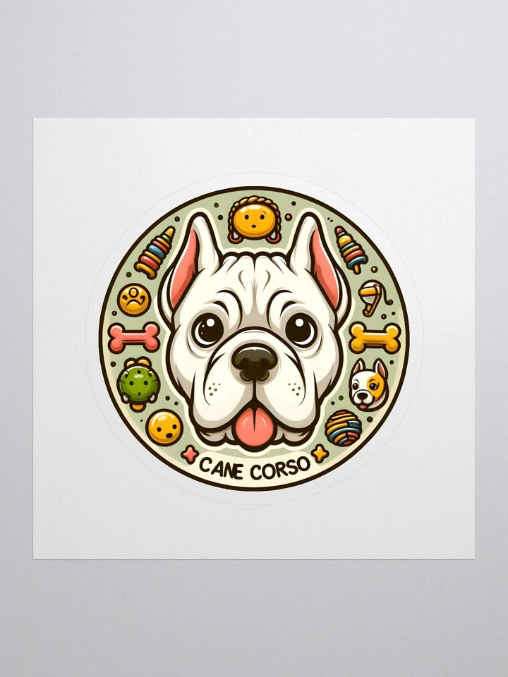 White Cane Corso Sticker – Fun and Elegant Dog Lover Decal product image (1)