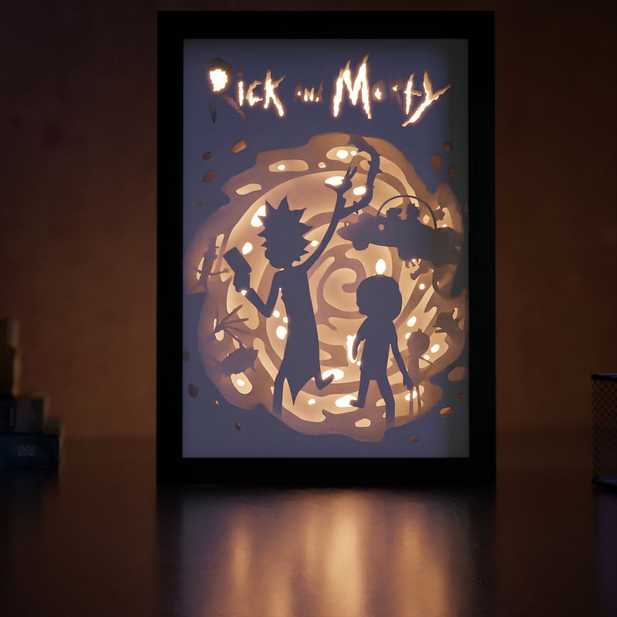 Rick and Morty Lightbox template 2 in 1 - PDF PNG SVG DXF + Video Tutorial product image (4)