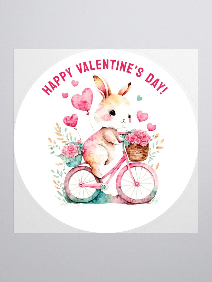 Happy Valentine's Day Greetings Bunny Riding Bike product image (2)