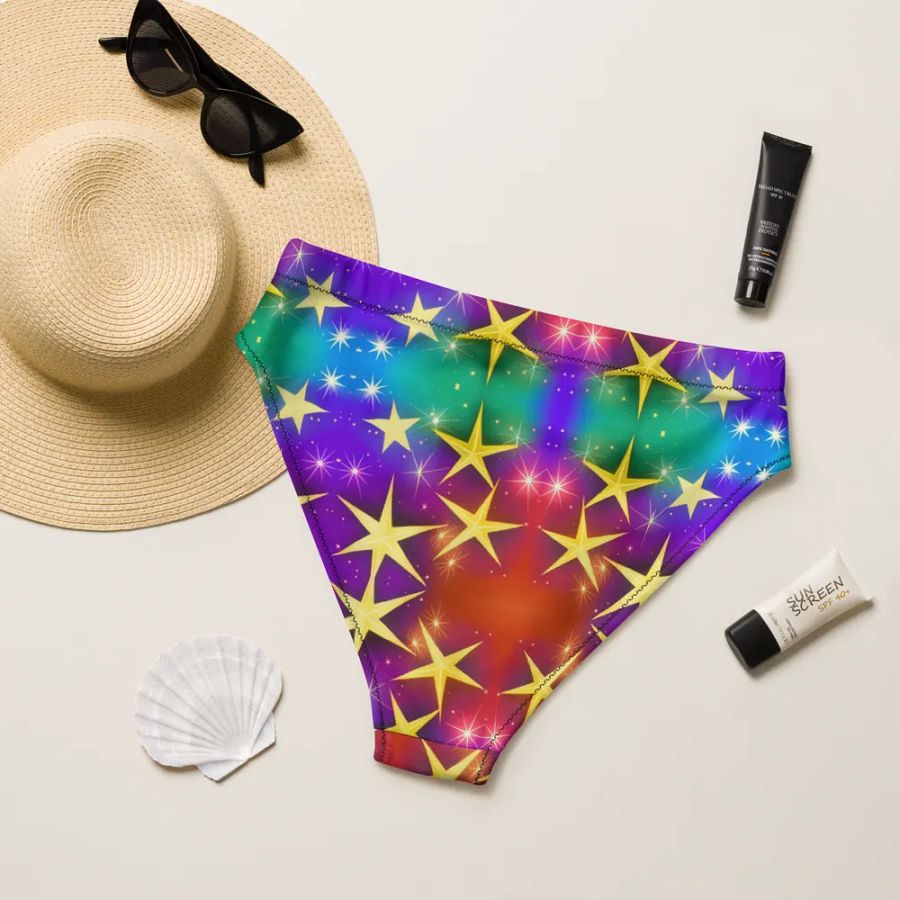 Shine Bright in Our Eco-Friendly Star Print String Bikini Top product image (9)