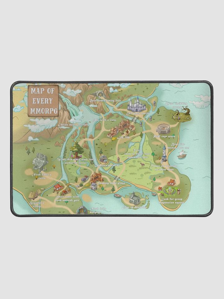 Map of Every MMORPG desk mat 12" x 18", funny gift for gamers, RPG players product image (1)