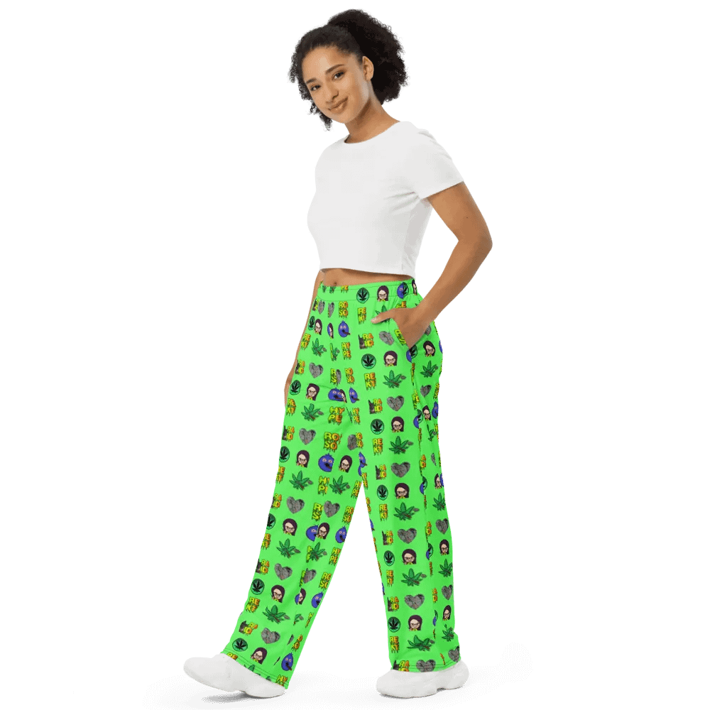 Iconic Symbols All-Over Print Wide-Leg Pants product image (10)