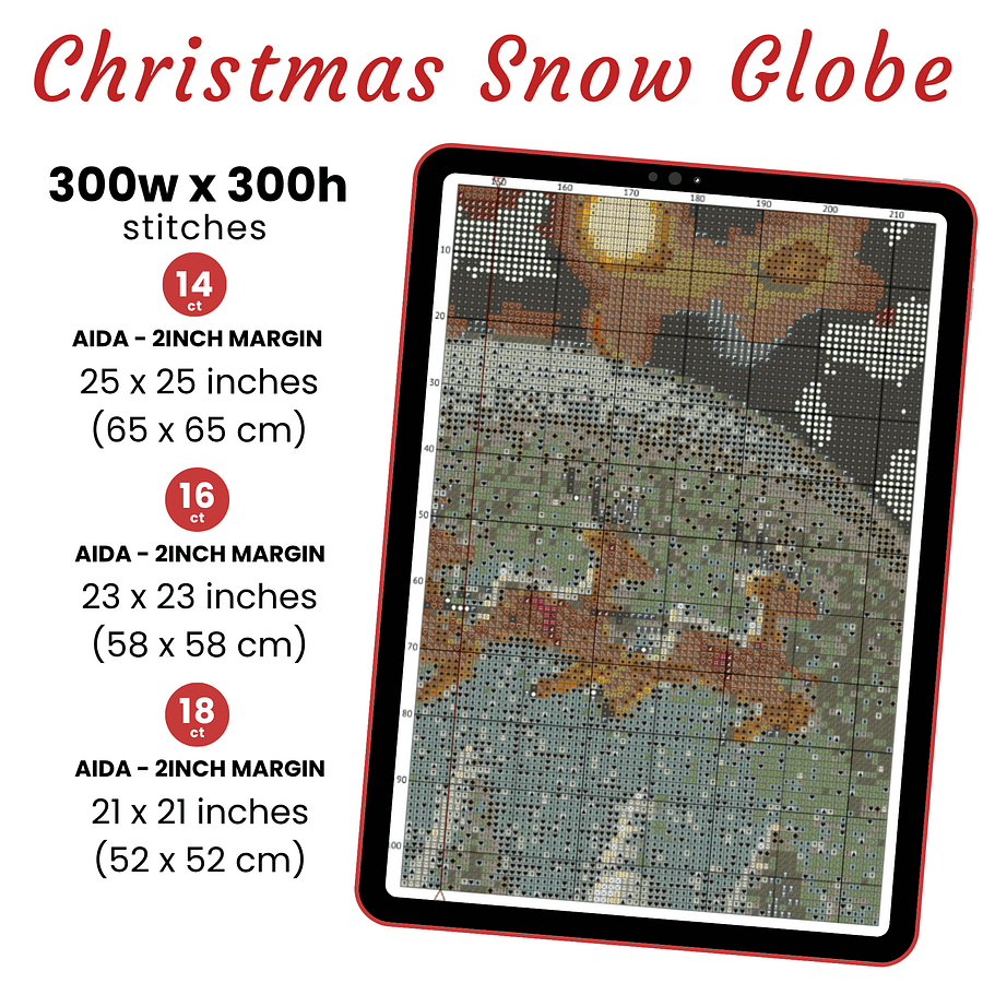 Christmas Snow Globe Cross Stitch Pattern product image (2)