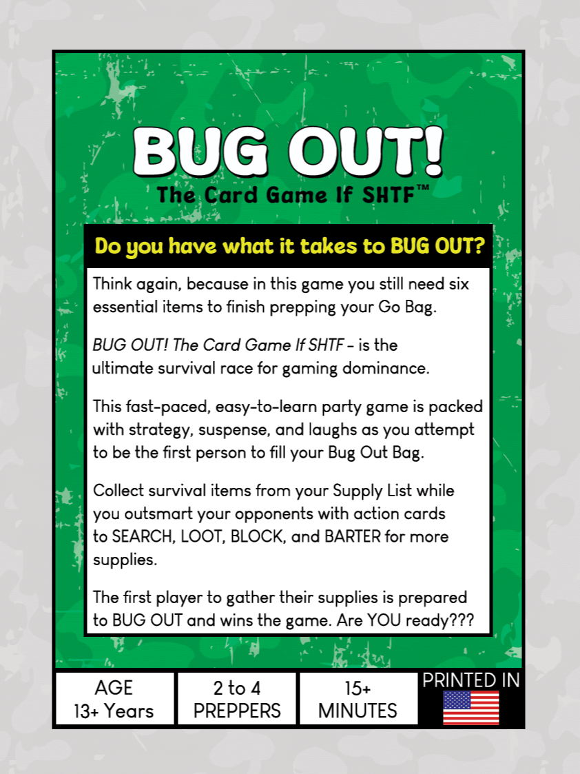 BUG OUT! The Card Game If SHTF. product image (2)