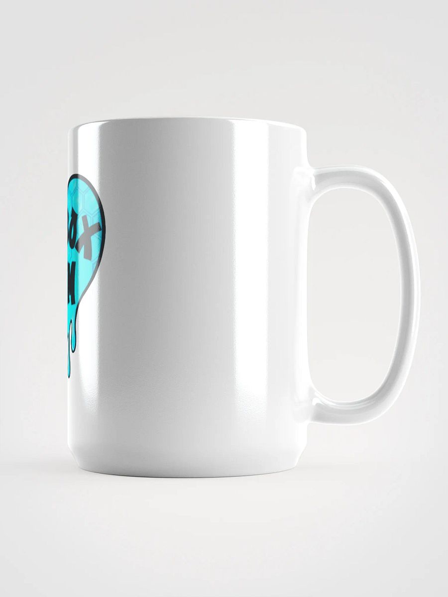 HOT BOX FAM BRIGHT BLUE HONEY COMB LOGO COFFEE MUG product image (1)