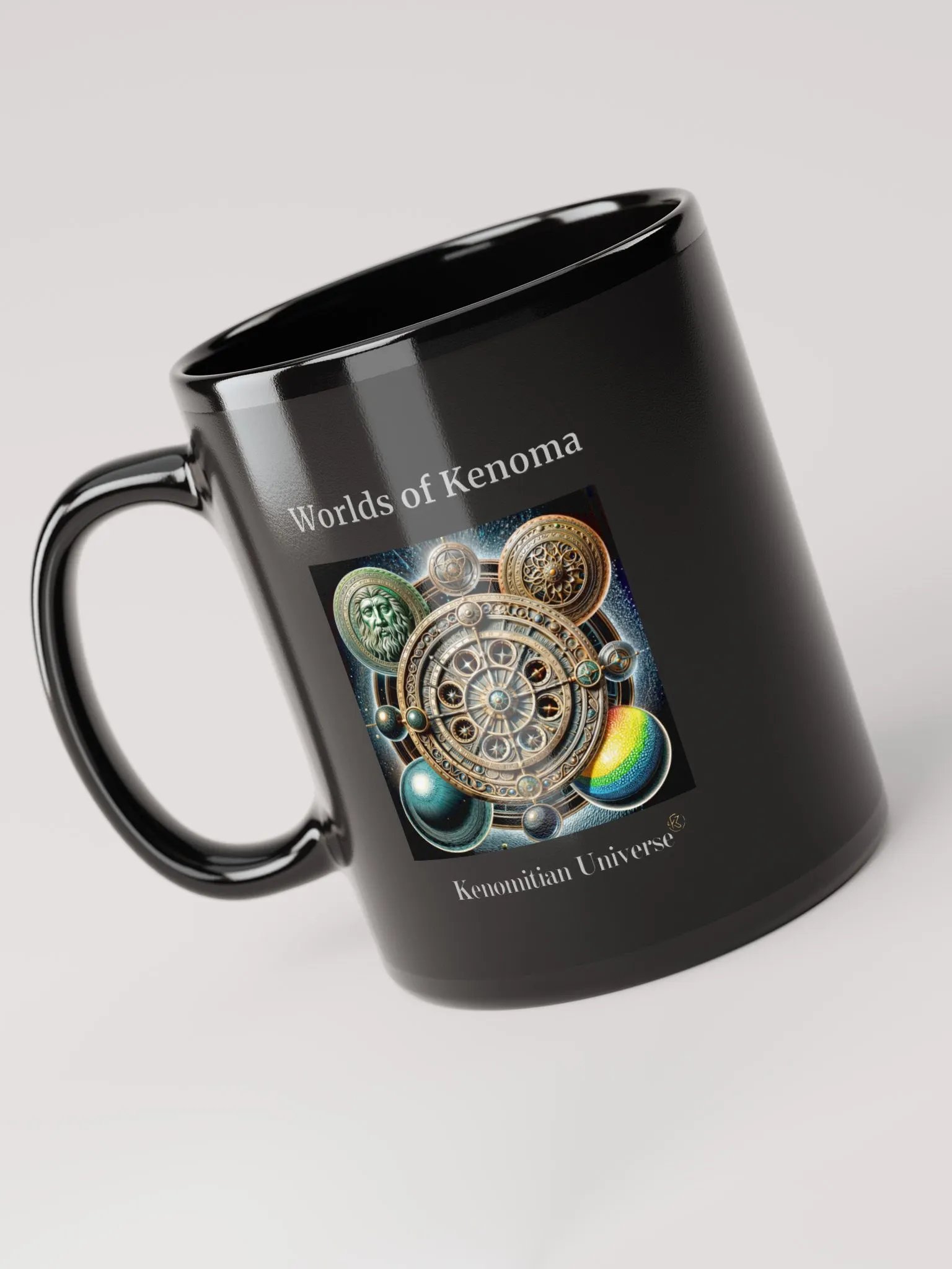 Worlds of Kenoma | Black Glossy Mug product image (4)