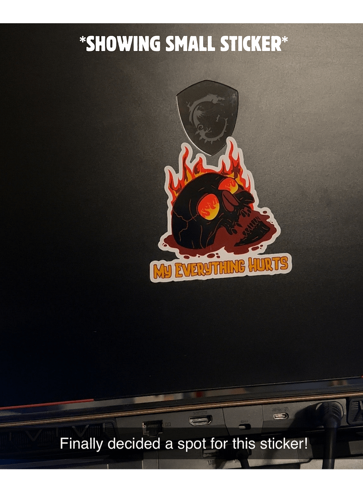 Large My Everything Hurts! Red Skull Sticker product image (2)