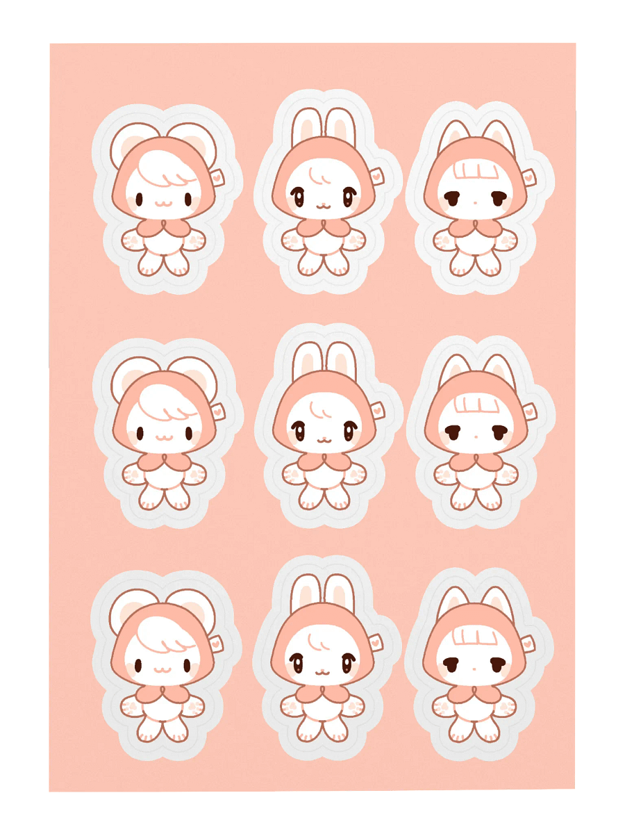🧸 Pink Plushies Sticker Sheet | By Plushpon product image (1)