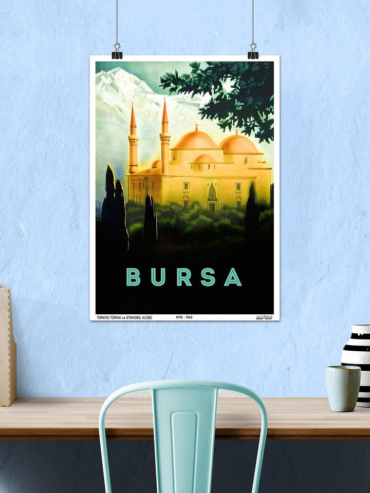 Bursa, Turkey 1940 — retro vintage travel poster product image (2)