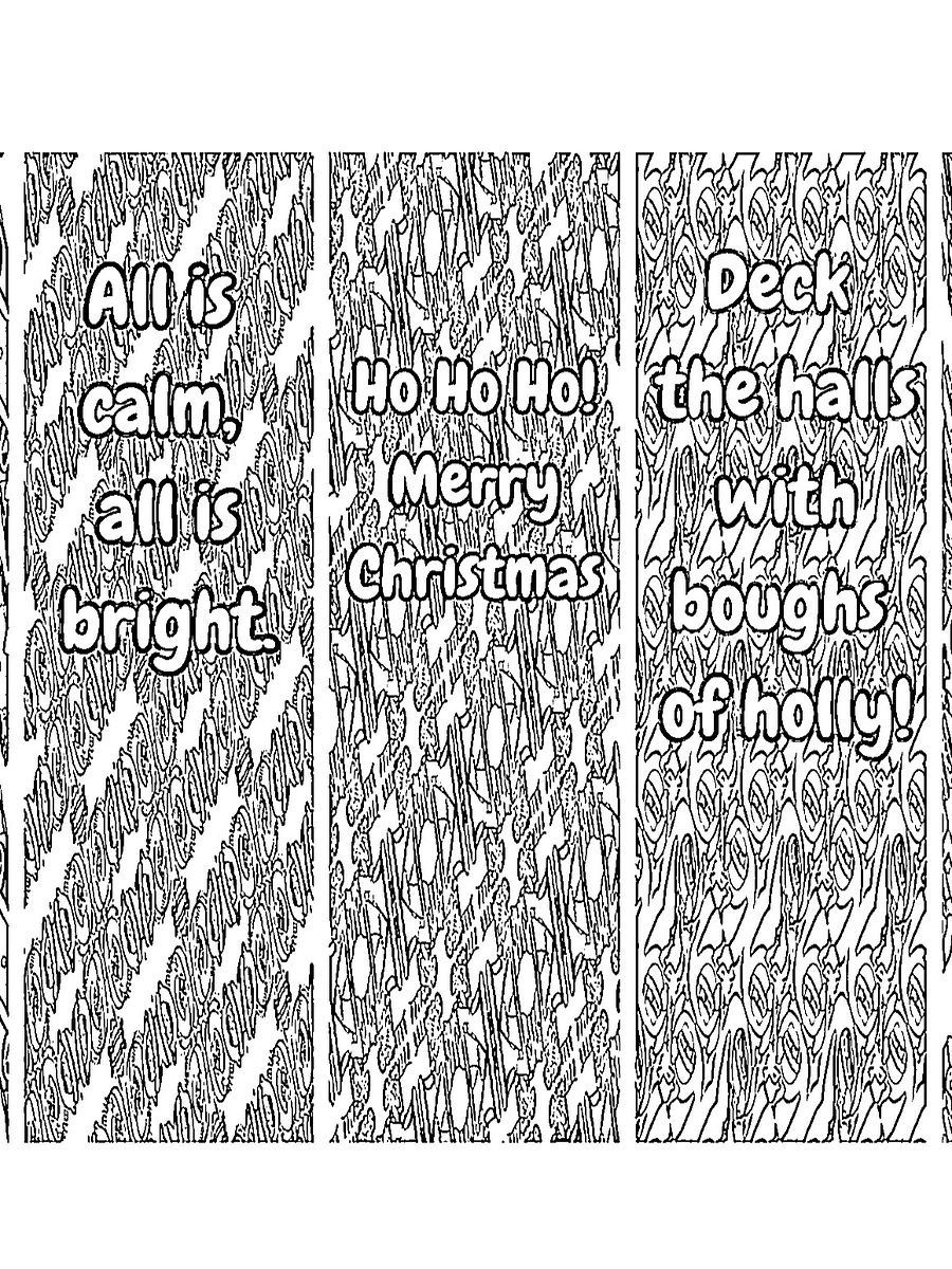 Color Your Own Christmas Lineart Bookmarks-Full Sheets in 2x6" and 2x8" product image (2)
