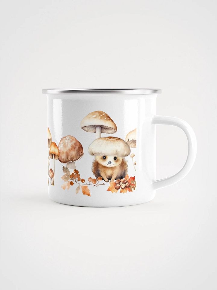 Whimsical Woodland Enamel Mug - Igelfreunde Tasse mit herbstlichem Motiv product image (2)