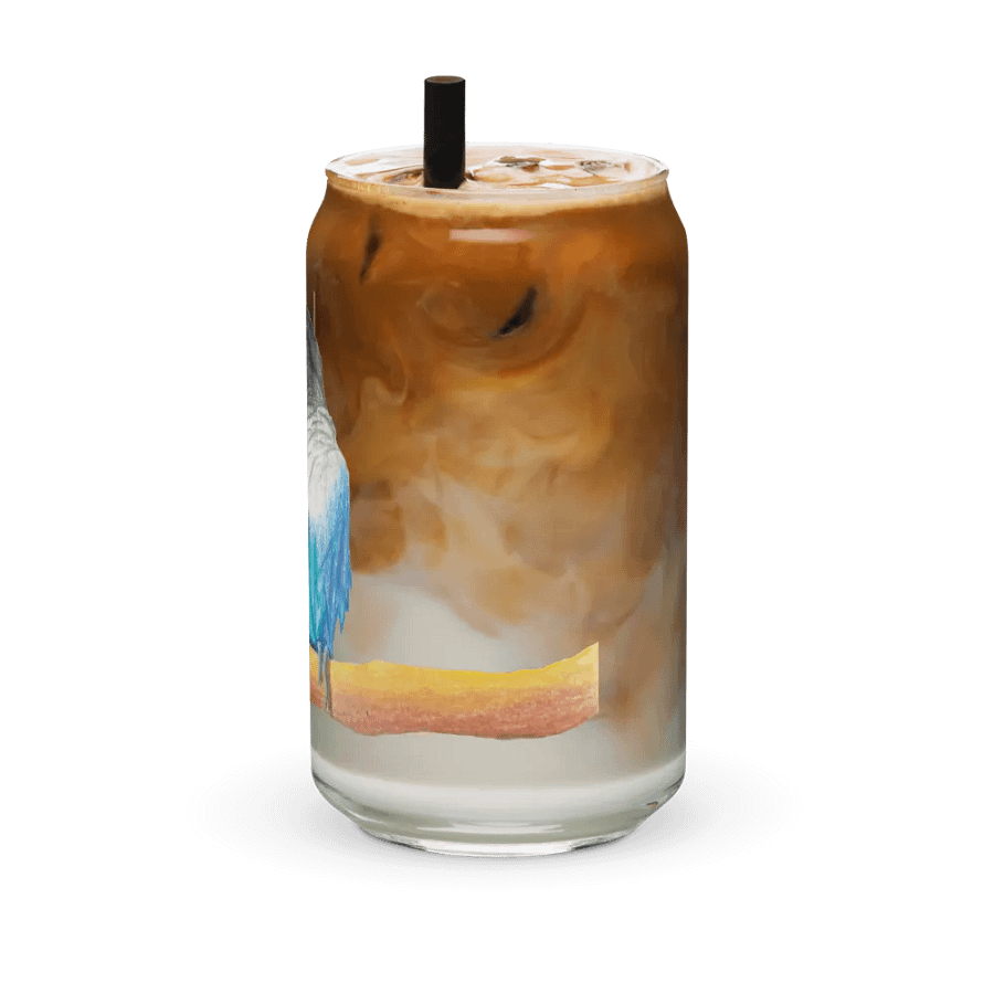 Lovebirds Drawing Glass Can Cup product image (42)