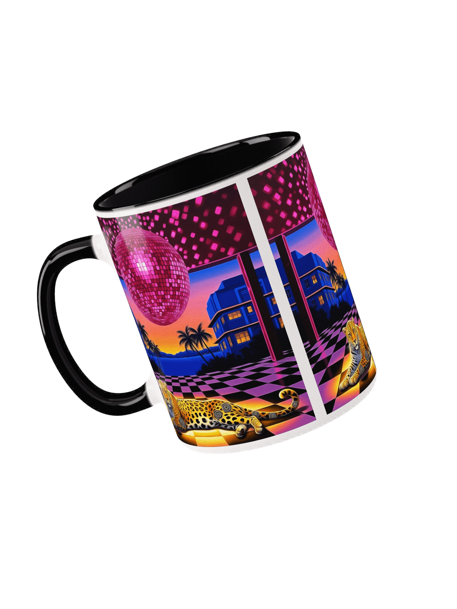 Leopard Disco Sunset Ceramic Mug product image (6)