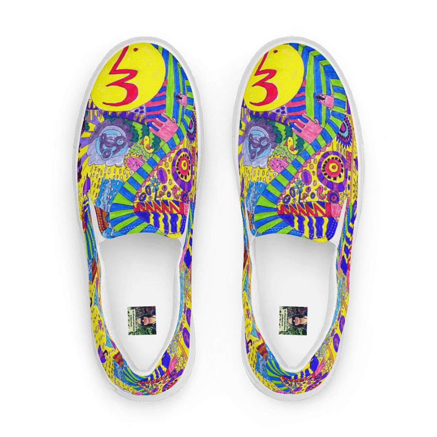 Abstract Colourful Doodles Men's Canvas Shoes product image (2)