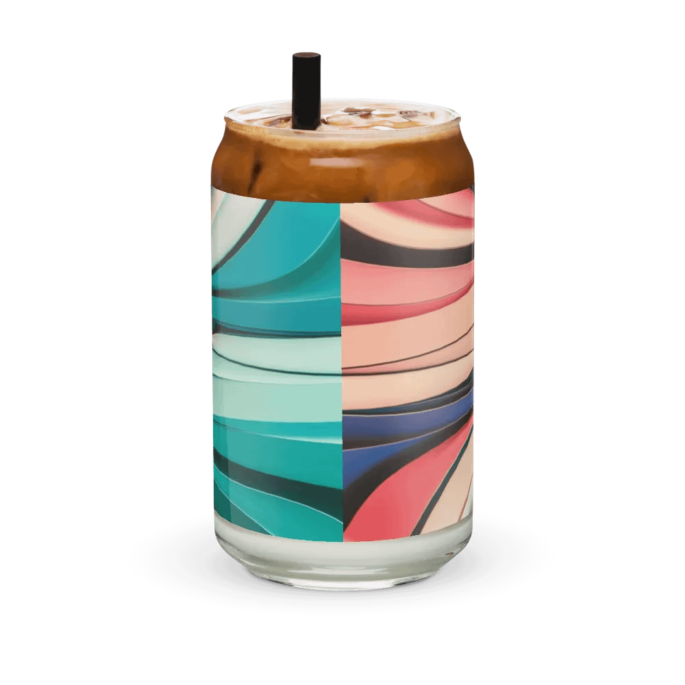 Graphic Grove Can-Shaped Glass - Vibrant Geometric Design, 16oz product image (3)