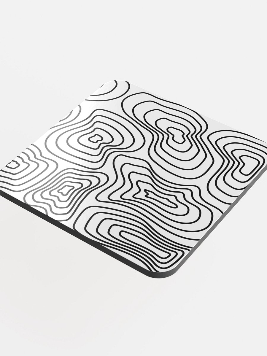Black on White Topographic Cork Coaster Set product image (4)