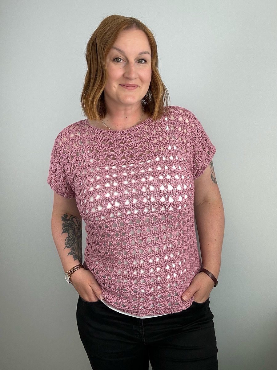 Ruby Lace Crochet T-shirt /crochet summer top/ product image (6)