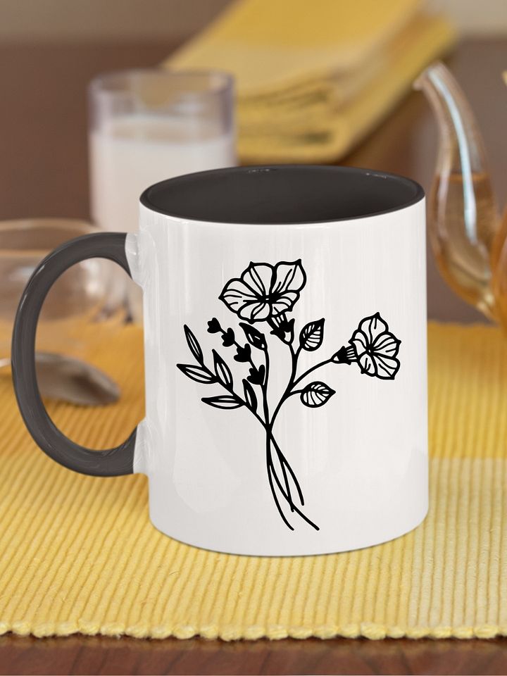 Two Tone Line Birth Flower Mug SEPTEMBER – Personalized Gift product image (1)