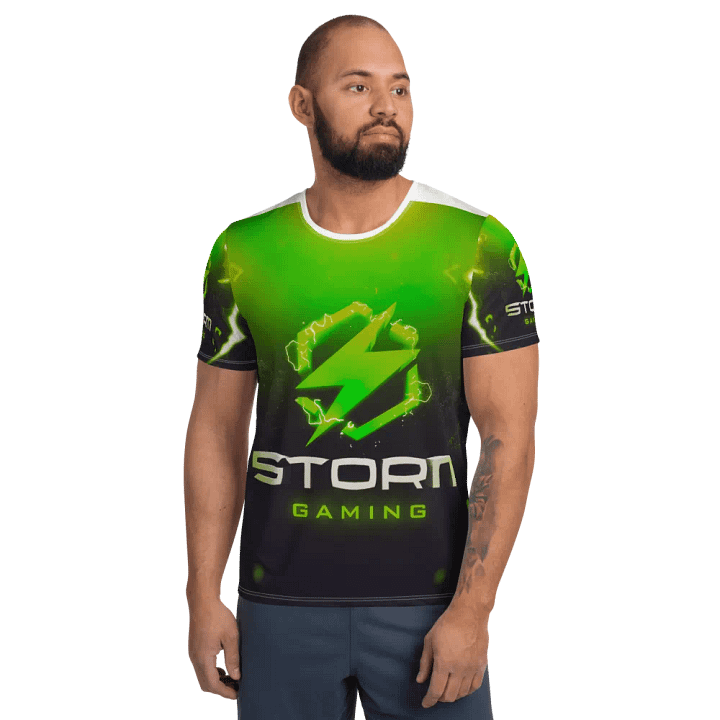 Electric Bolt All-Over Storm Gaming Clan Print Athletic Tee product image (1)