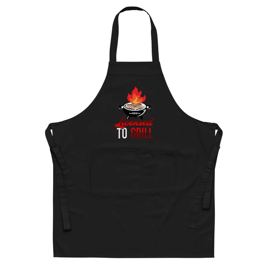 License To Grill- Apron Red Lettering product image (6)