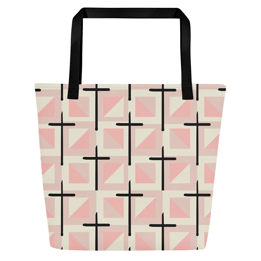 Pink Cross Quilted Patterned Tote Bag product image (2)