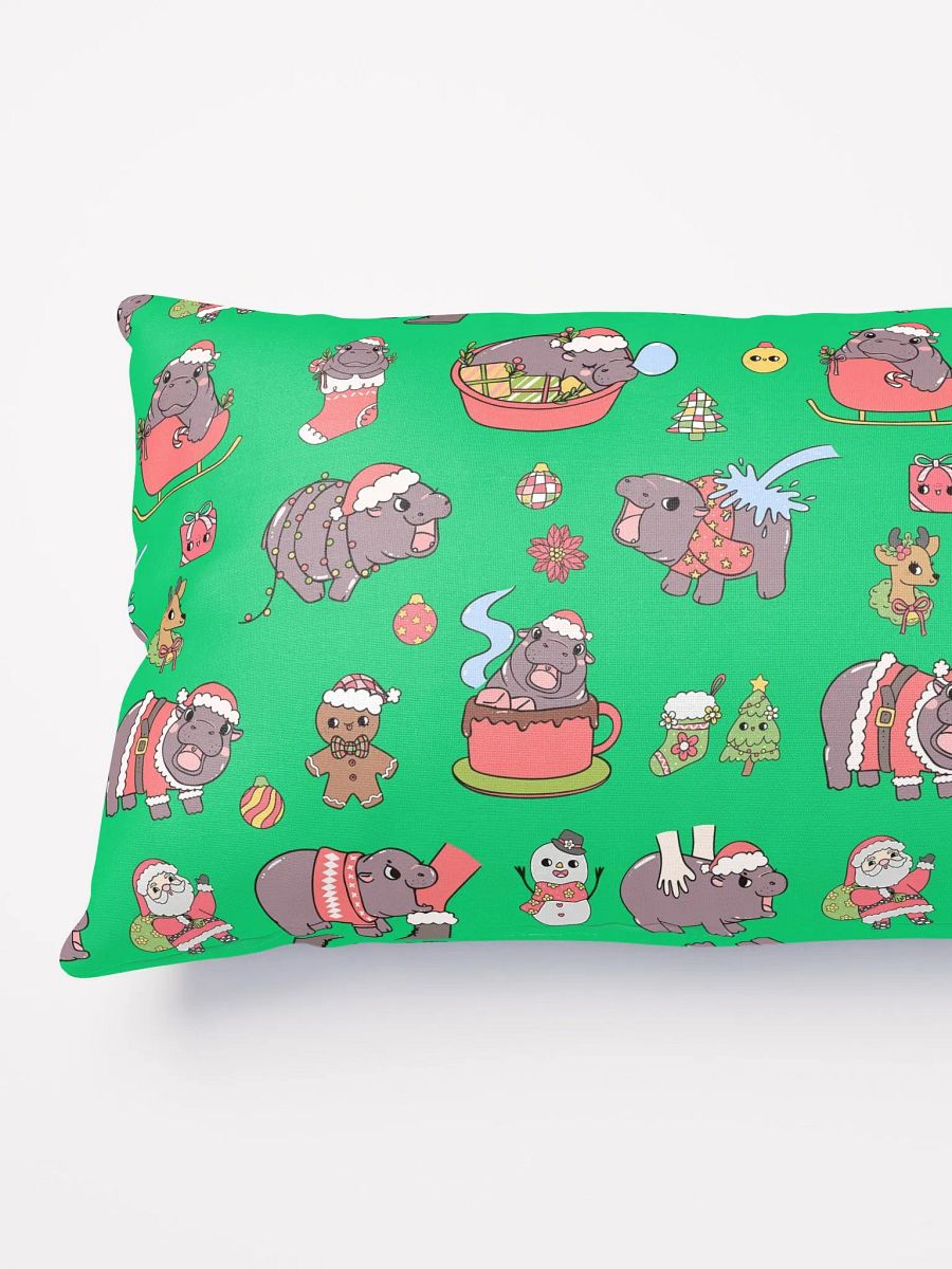 MOODENG'S GREEN CHRISTMAS PILLOW! product image (4)