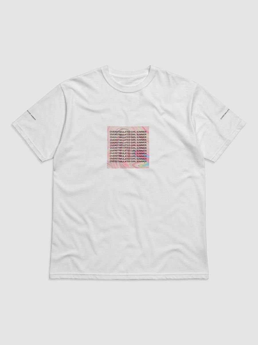 OVERSTIMULATED GIRL SUMMER trippy white eco tee product image (1)