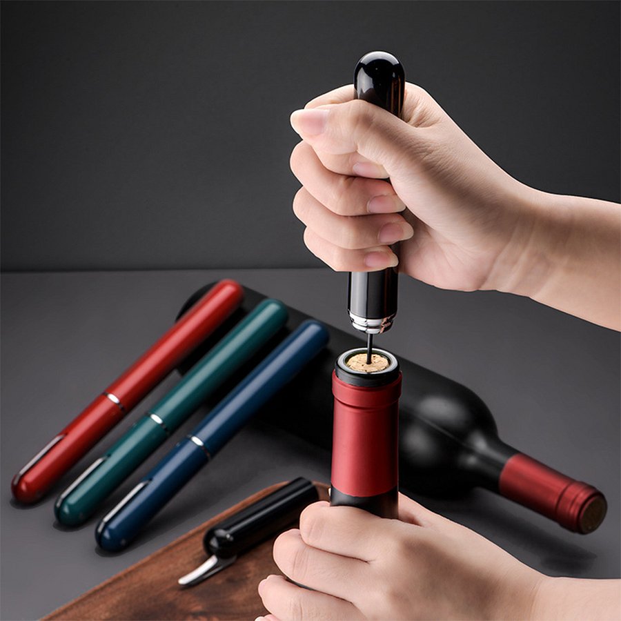 Portable Stainless Steel Wine Bottle Opener With Foil Cutter product image (5)
