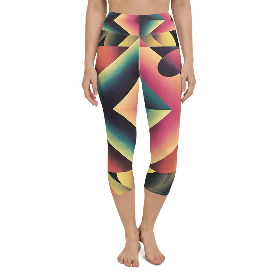 Abstract Lithographic Pattern Design Yoga Capri Legging - V7 product image (6)