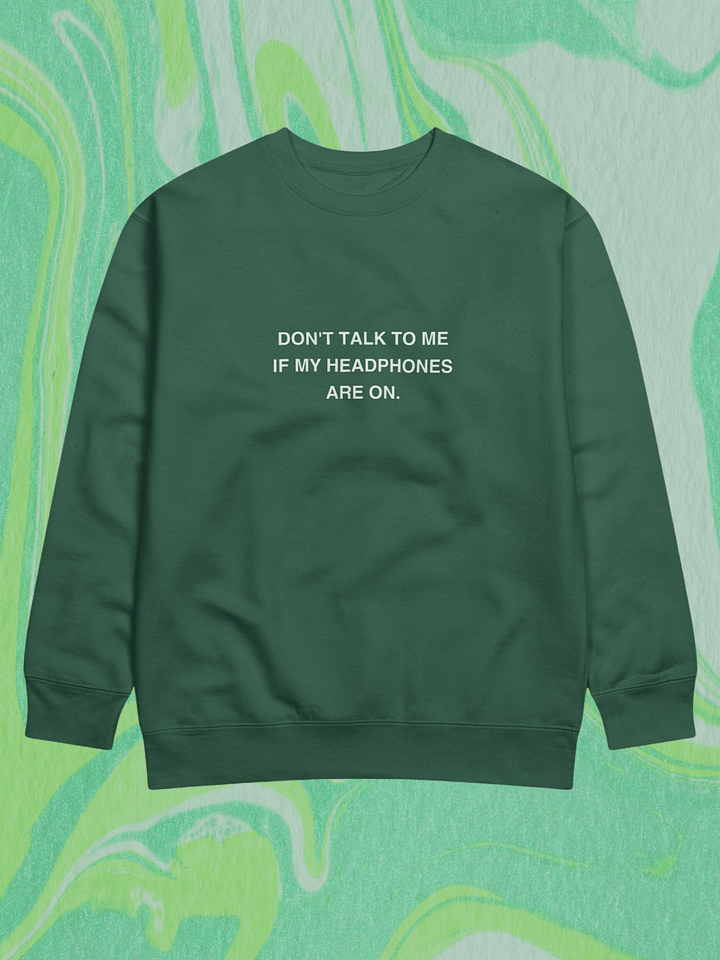 HEADPHONES ON printed cotton crewneck product image (1)