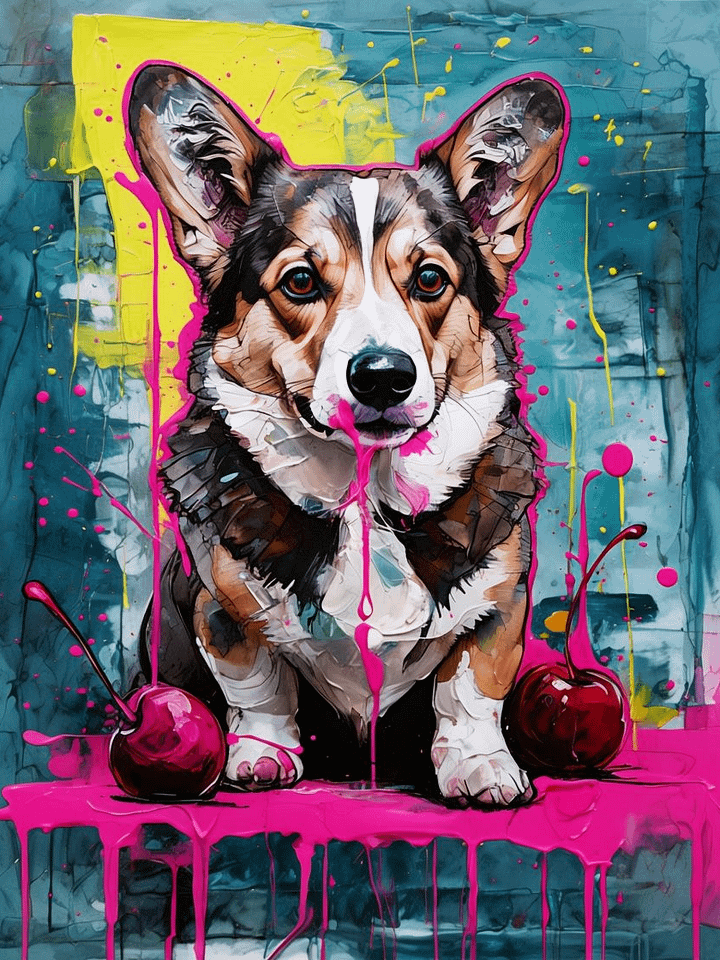 Cherry Corgi Framed Art Poster product image (1)
