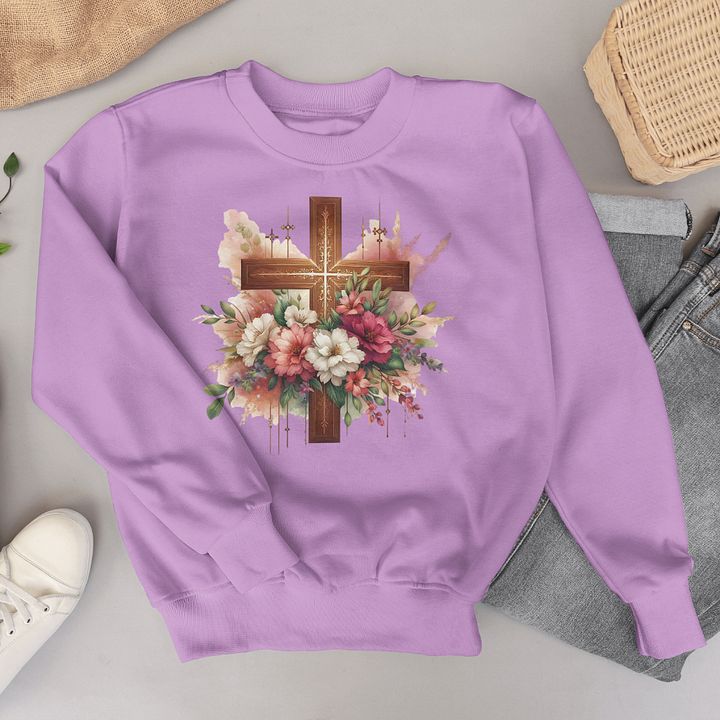 Watercolor Floral Cross product image (2)