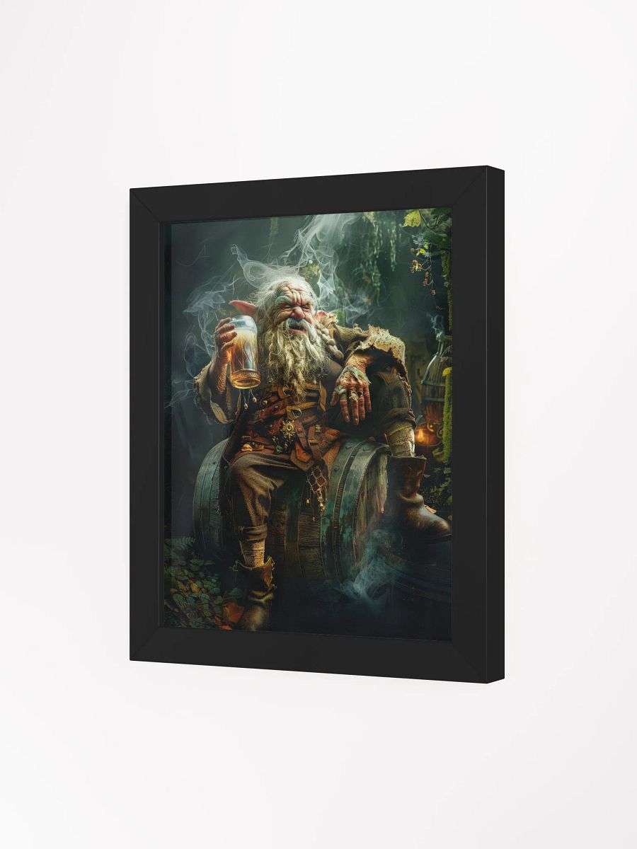 Elder elf drinking a beer - Framed High Quality Matte Poster product image (3)