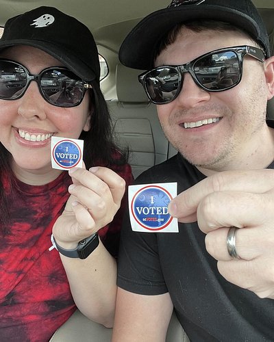 We took this about a week ago when we exercised our rights as citizens and voted early. We think that voting is one of the mo...