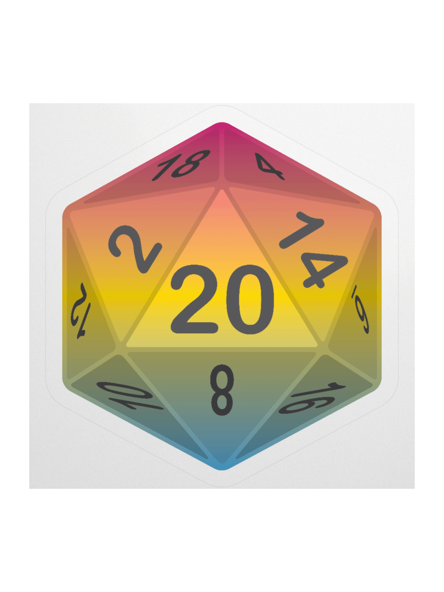 Pansexual Pride D20 Sticker product image (2)