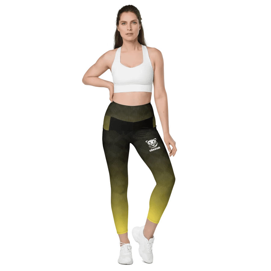 legging with pockets yellow wave product image (12)
