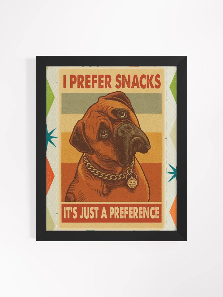 I Prefer Snacks – Funny Bullmastiff Dog Retro 11x14 inch Art Print | Vintage Mid-Century Dog Lover Wall Décor product image (1)