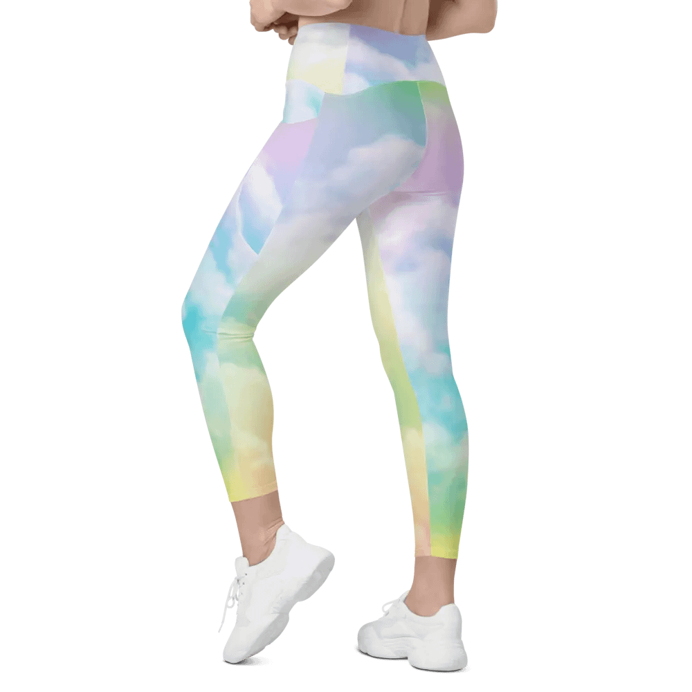 Blur cloud rainbow Design Leggings with Pocket - V5 product image (9)