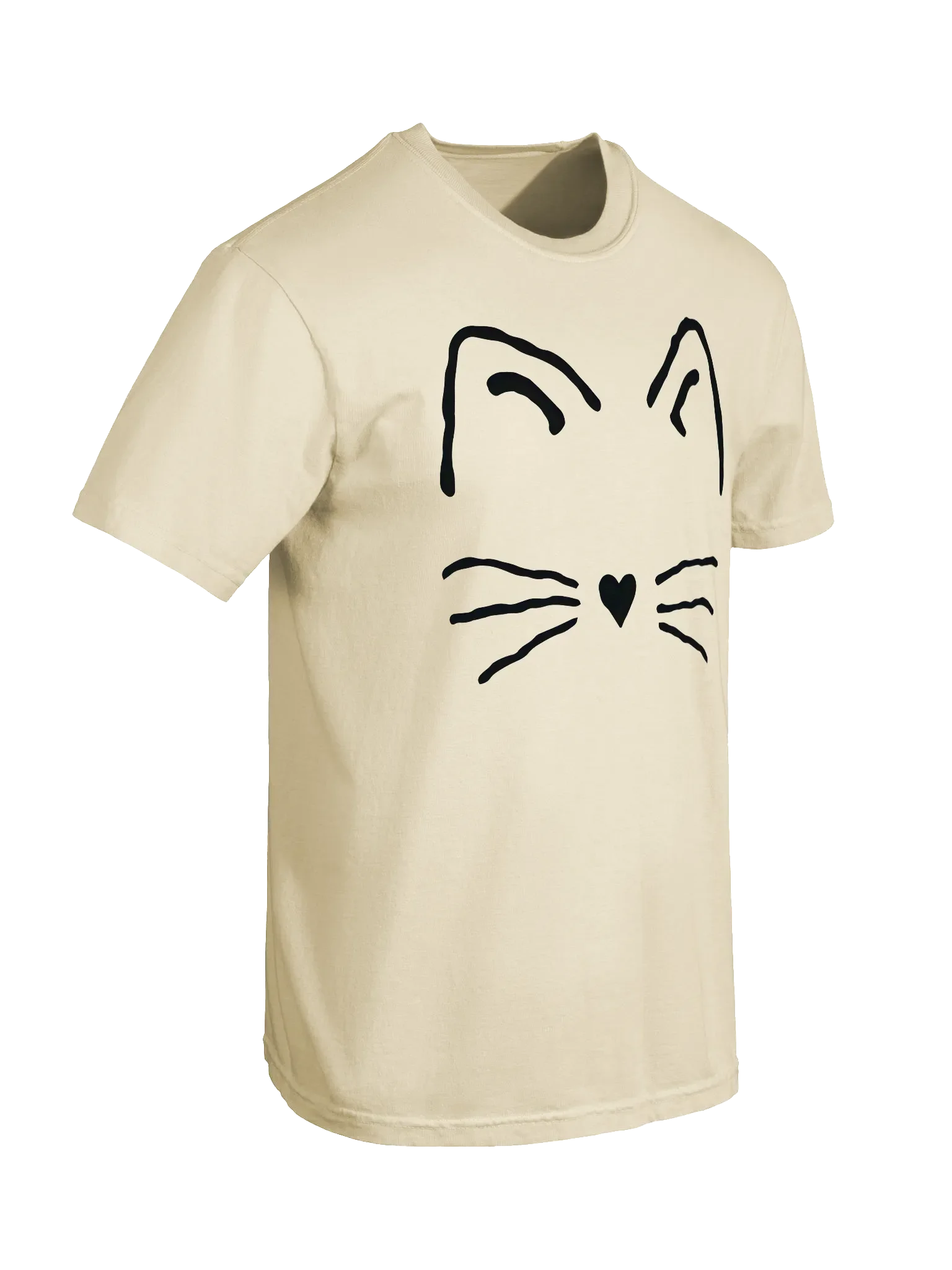 Minimal Cat Face T-Shirt - Relaxed Fit Heavyweight Unisex Cotton T-Shirt product image (6)